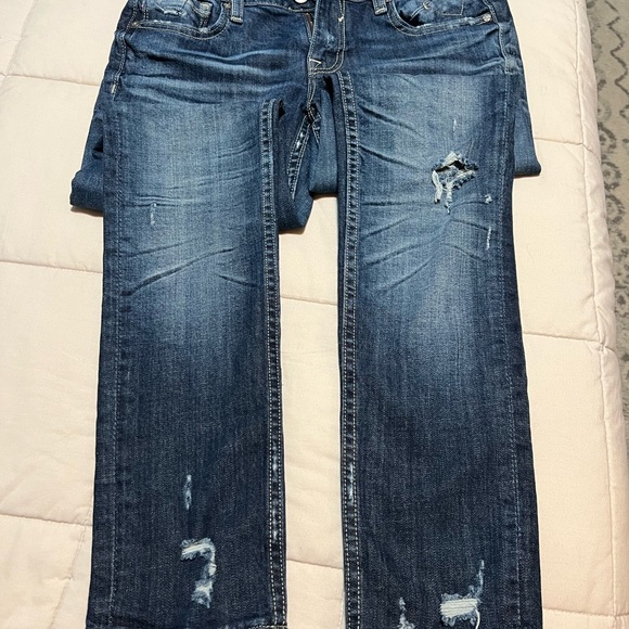 Vigoss Womens Jeans Size 27 Distressed, Wrinkle Detail on the back of legs. EUC - Picture 6 of 8